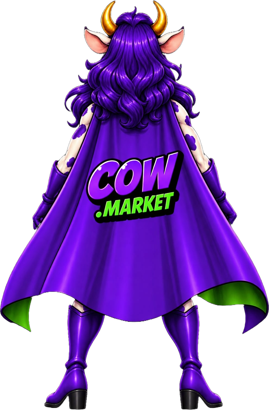 Mascote COW.MARKET — pose back